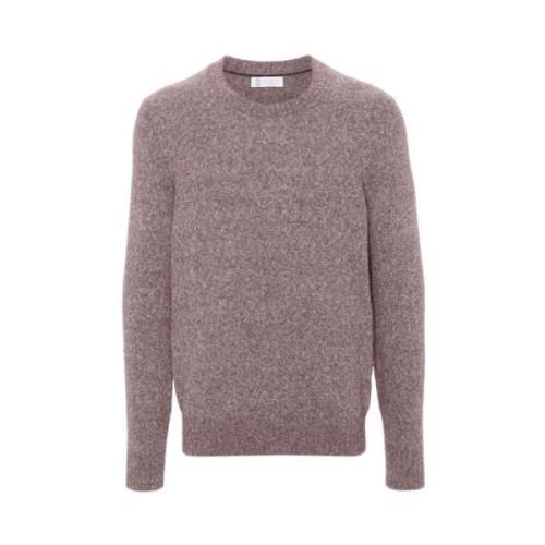 Brunello Cucinelli Stickad Crew Neck Sweater Purple, Herr