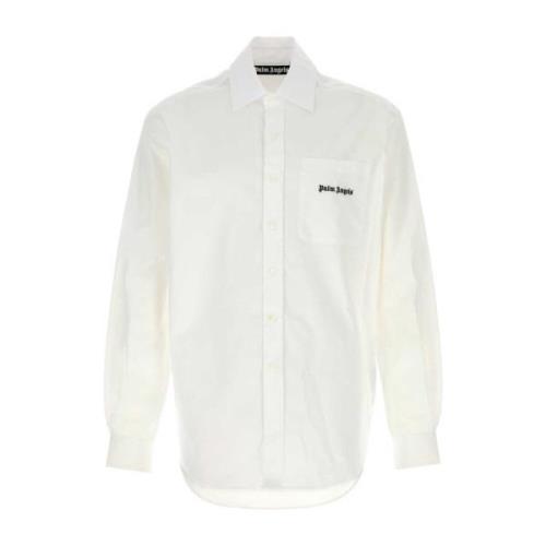 Palm Angels Klassisk Vit Poplin Skjorta White, Herr