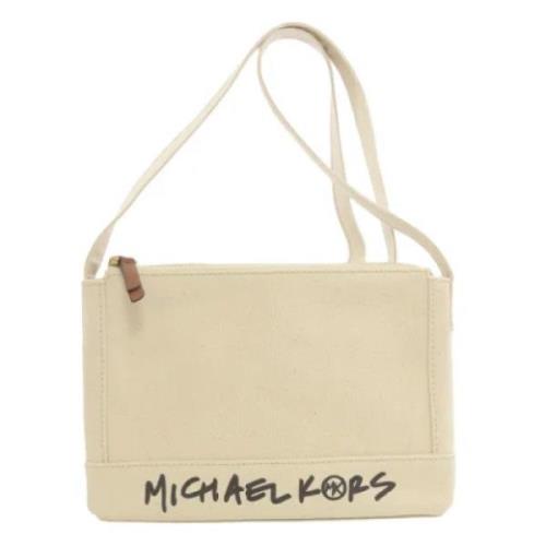 Michael Kors Pre-owned Pre-owned Canvas axelremsvskor White, Dam