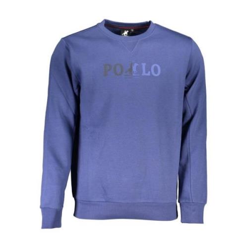 U.s. Polo Assn. Blå Crewneck Fleece Sweatshirt Logo Print Blue, Herr