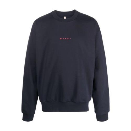 Marni Blå Crewneck Sweatshirt för Män Blue, Herr