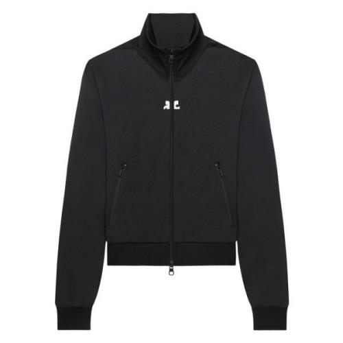 Courrèges Svart Jersey Dragkedja Jacka Black, Dam