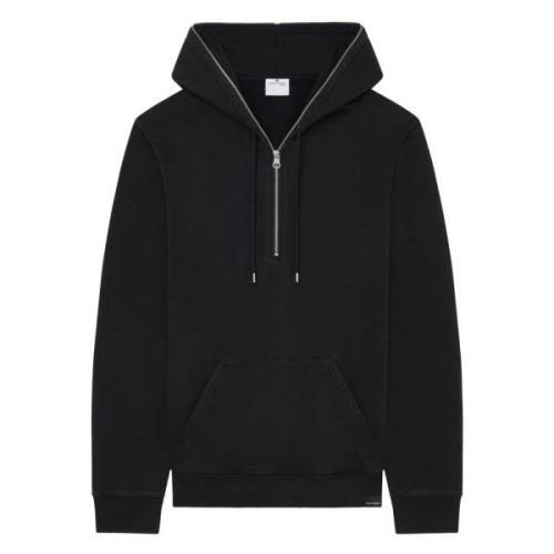 Courrèges Svart Zippad Fleece Hoodie Black, Herr