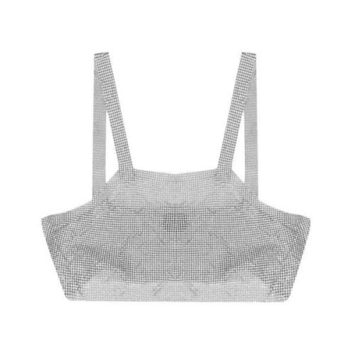 Santa Brands Glitter Bohemian Parisian Cropped Top Gray, Dam