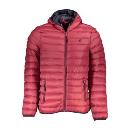 U.s. Polo Assn. Rosa Broderad Nylon Huva Jacka Pink, Herr