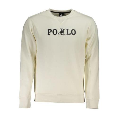 U.s. Polo Assn. Logo Print Fleece Crew Neck Sweatshirt White, Herr