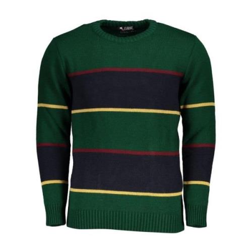 U.s. Polo Assn. Grön Crewneck Sweater Kontrastdetaljer Green, Herr