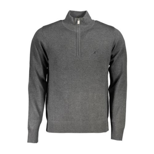 U.s. Polo Assn. Broderad Half-Zip Sweater i Nylon Gray, Herr