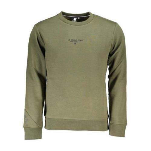 U.s. Polo Assn. Grön Fleece Sweatshirt med Logo Print Green, Herr