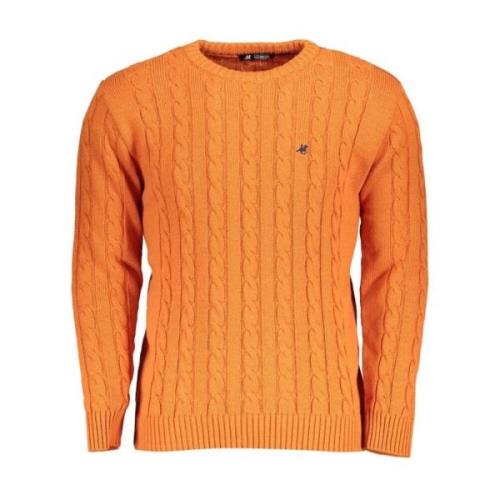 U.s. Polo Assn. Twisted Logo Sweater Orange Broderi Orange, Herr