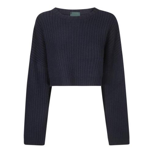 Jejia Kort Pullover Tröja Blue, Dam