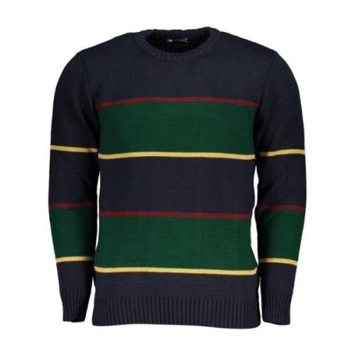 U.s. Polo Assn. Blå Crew Neck Sweater Kontrastdetaljer Multicolor, Her...