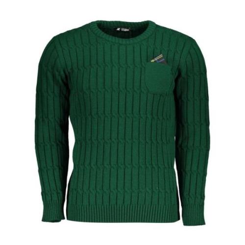 U.s. Polo Assn. Grön Twisted Crewneck Sweater med Logo Green, Herr