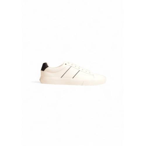 Boss Vita Läder Sneakers Gummisula Snören White, Herr