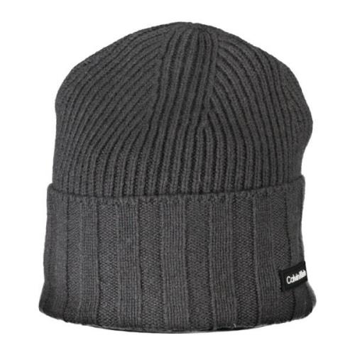 Calvin Klein Herr Grå Beanie Mössa Kontrastdetaljer Gray, Herr