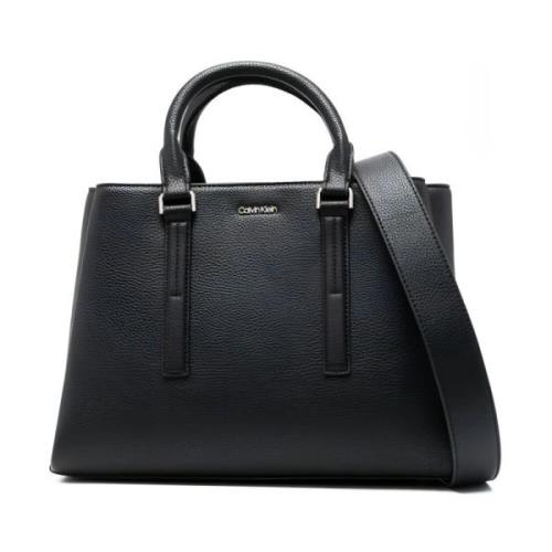 Calvin Klein Svart Hög Tote Väska Black, Dam