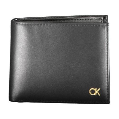 Calvin Klein Svart läderplånbok med RFID-blockering Black, Unisex