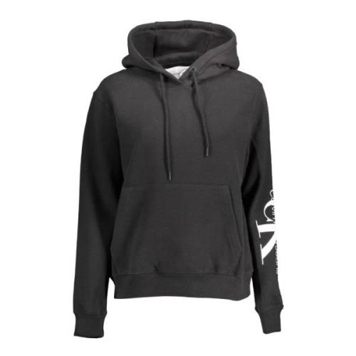 Calvin Klein Hoodie Svart Långärmad Print Logo Black, Herr