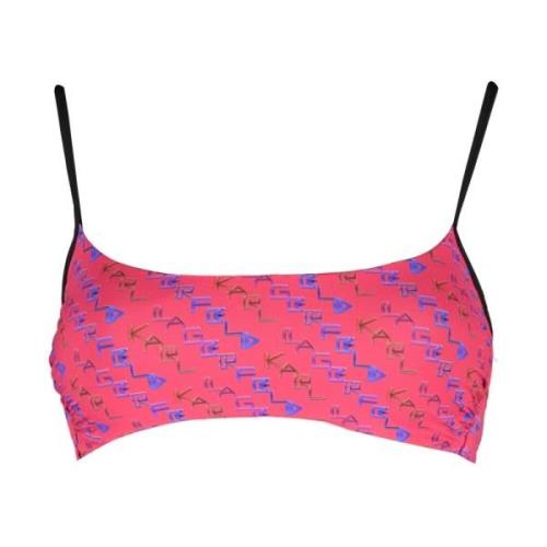 Karl Lagerfeld Röd Axelbandslös Vadderad Bikinitopp Multicolor, Dam