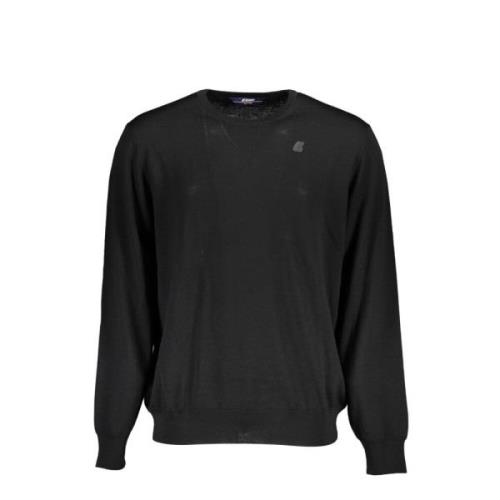 K-Way Svart Långärmad Crewneck Logoskjorta Black, Herr