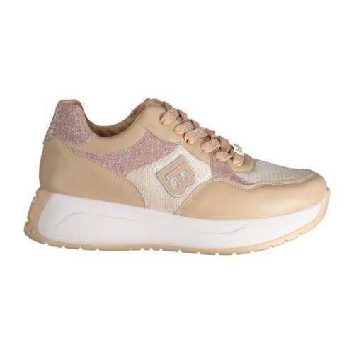 Laura Biagiotti Sportiga Beige Snörskor med Broderi Beige, Dam