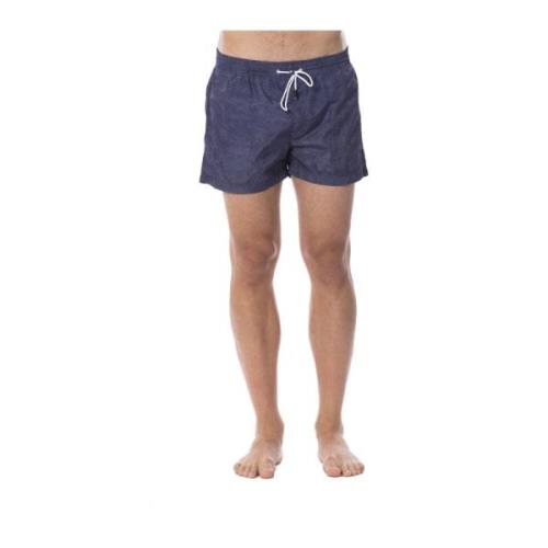 Roberto Cavalli Sport Badkläder Boxer Shorts med Tryck Blue, Herr