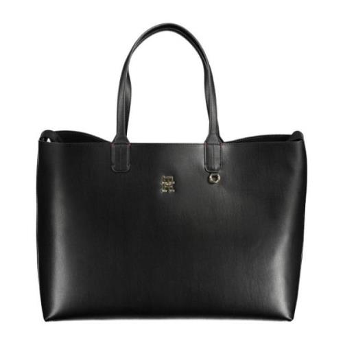 Tommy Hilfiger Black Polyurethane Handbag Black, Dam