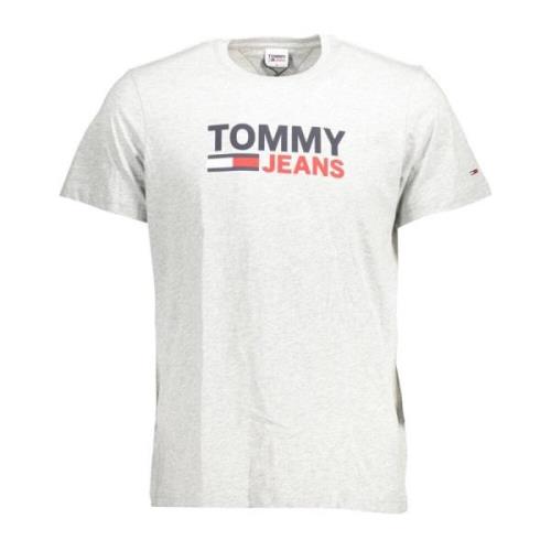 Tommy Hilfiger Grå Ekologisk Bomull T-Shirt med Tryck Gray, Herr