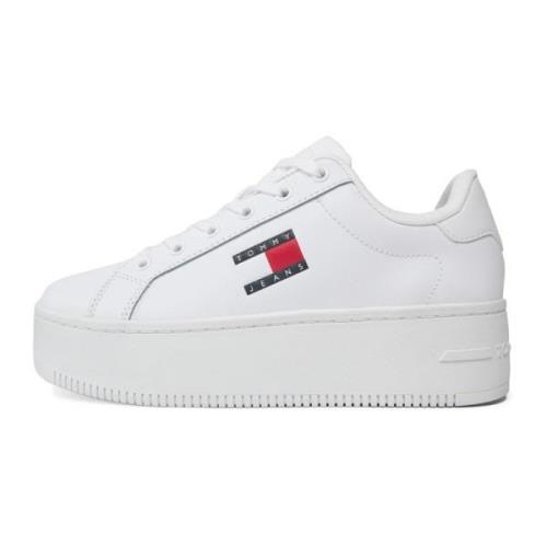 Tommy Hilfiger Vita Läder Sneakers White, Dam