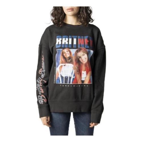 Tommy Hilfiger Svart Tryckt Långärmad Sweatshirt Black, Dam