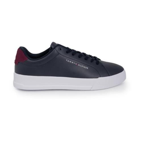 Tommy Hilfiger Blå Läder Sneakers med Snören Blue, Herr