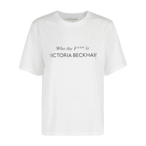 Victoria Beckham Vem är den slogan tee White, Dam