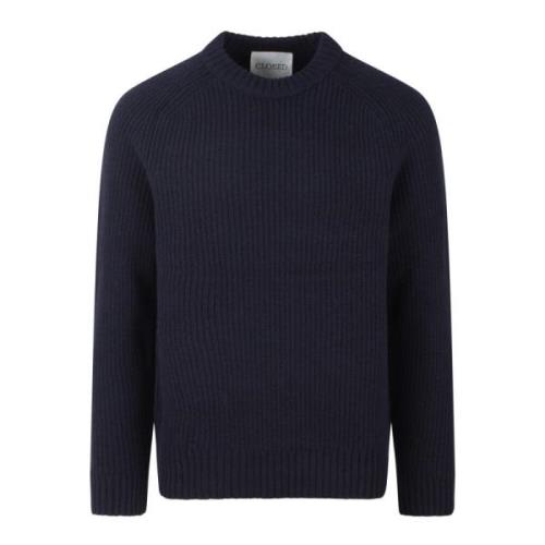 Closed Ull Crew-Neck Sweater Fw24 Blue, Herr