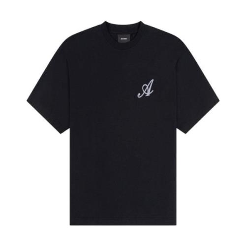 Axel Arigato Svart Broderad T-shirt Black, Herr