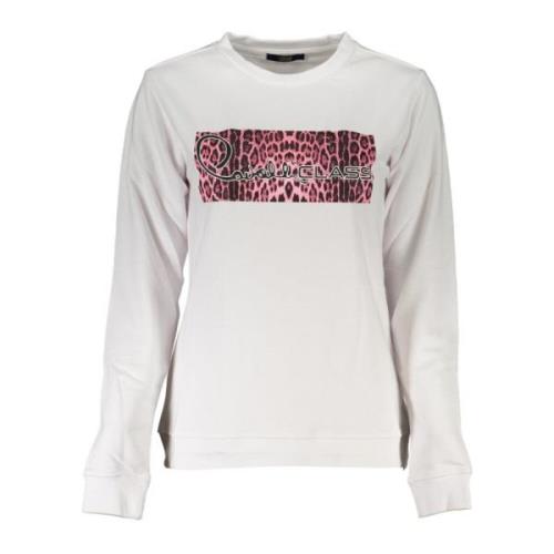 Cavalli Class Vit Långärmad Sweatshirt med Tryck White, Herr