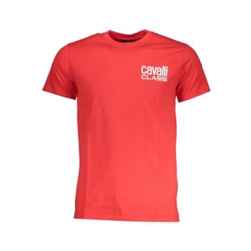 Cavalli Class Röd Bomull Tryck Logo T-shirt Red, Herr