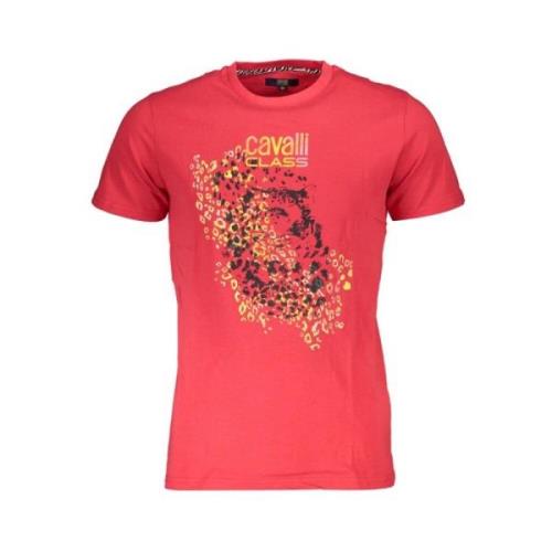 Cavalli Class Röd Bomull Logo Print T-shirt Red, Herr