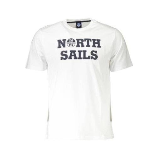 North Sails Elegant vit rundhalsad T-shirt med tryck White, Herr