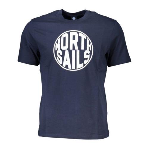 North Sails Blå T-shirt med korta ärmar och logotyptryck Blue, Herr