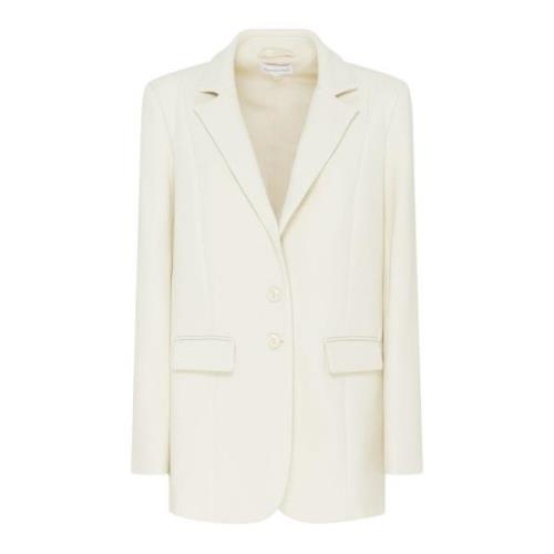 Patrizia Pepe Kräm Enkelknäppt Blazer Klassisk Passform Beige, Dam