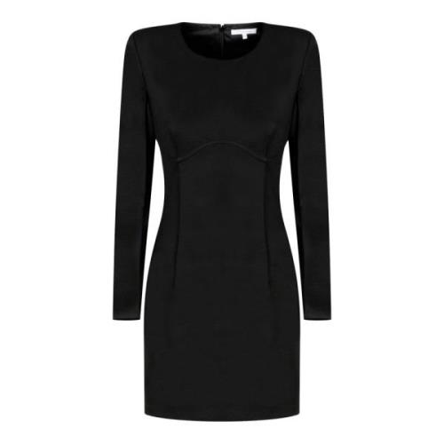 Patrizia Pepe Svart Bodycon Klänning med Varumärkeslogotyp Black, Dam