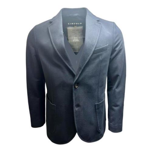 Circolo 1901 Marinblå Jersey Blazer med Elastan Blue, Herr