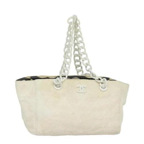 Chanel Vintage Pre-owned Tyg totevskor White, Dam