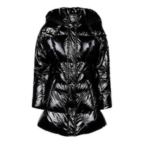 Pinko Svart Glansig Pufferjacka Black, Dam