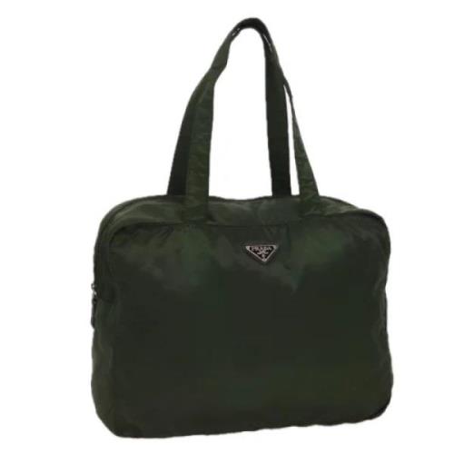 Prada Vintage Pre-owned Nylon totevskor Green, Dam