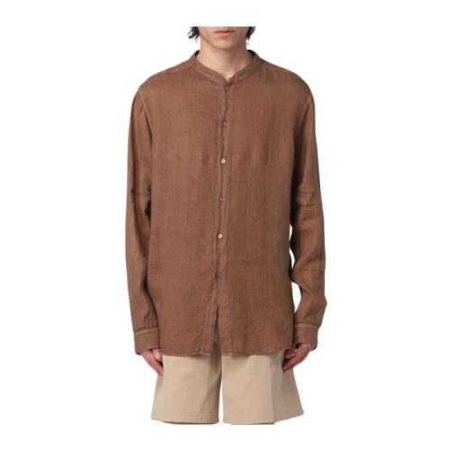 Paolo Pecora Casual Regular Fit Stilfull Skjorta Brown, Herr