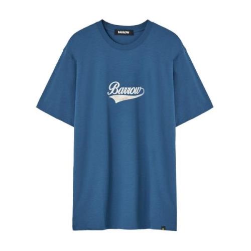 Barrow Blå tryckt baktill T-shirt Blue, Herr