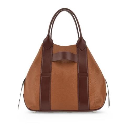 Hogan Klassisk Toteväska med Präglat Logotyp Brown, Dam