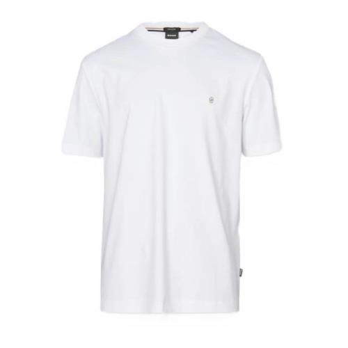 Boss Bomull Logo T-shirt Vit White, Herr