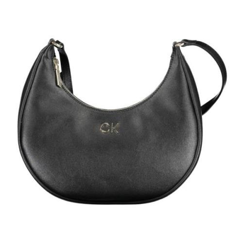 Calvin Klein Svart Axelväska med Justerbart Handtag Black, Dam